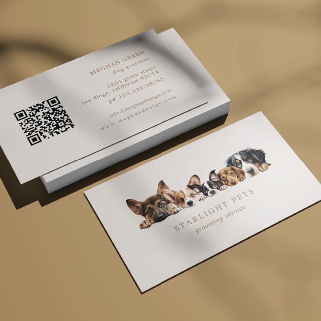 Tarjeta De Visita Cute Dogs Grooming Service Card (Subido por el creador)