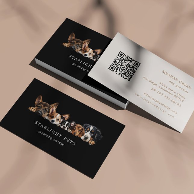 Tarjeta De Visita Cute Dogs Grooming Service Card (Subido por el creador)