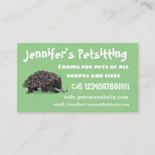Tarjeta De Visita Cute echidna con ilustracion de personalizado de a