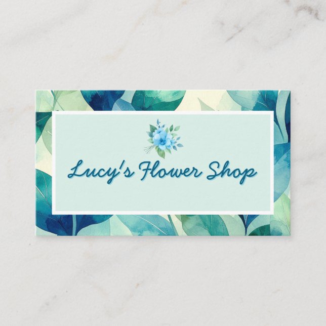 Tarjeta De Visita Cute Floral Design Flower Shop Business Card (Anverso)