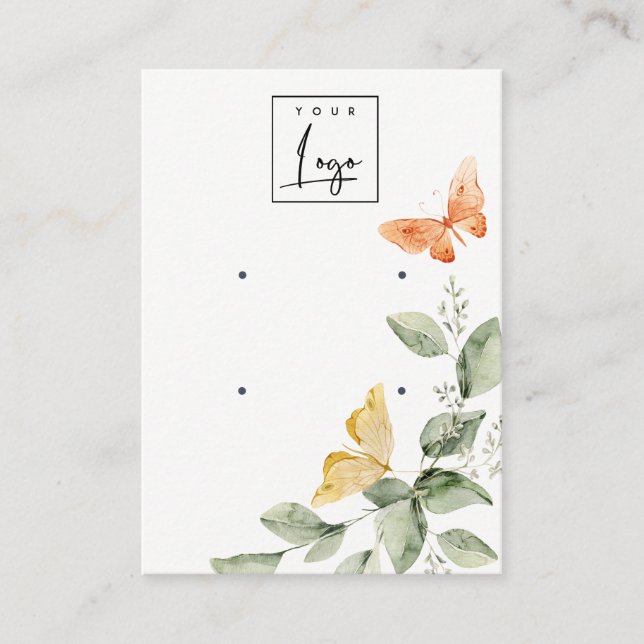 Tarjeta De Visita Cute Garden Foliage Butterflies 2 Earls Display (Anverso)