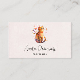 Tarjeta De Visita Cute gato de tabla con corazón