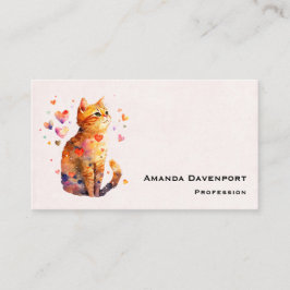 Tarjeta De Visita Cute gato de tabla con corazón