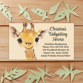Tarjeta De Visita Cute Giraffe Babysitter Nanny Children Care Servic