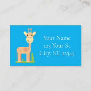 Tarjeta De Visita Cute Giraffe Munching Thunder_Cove