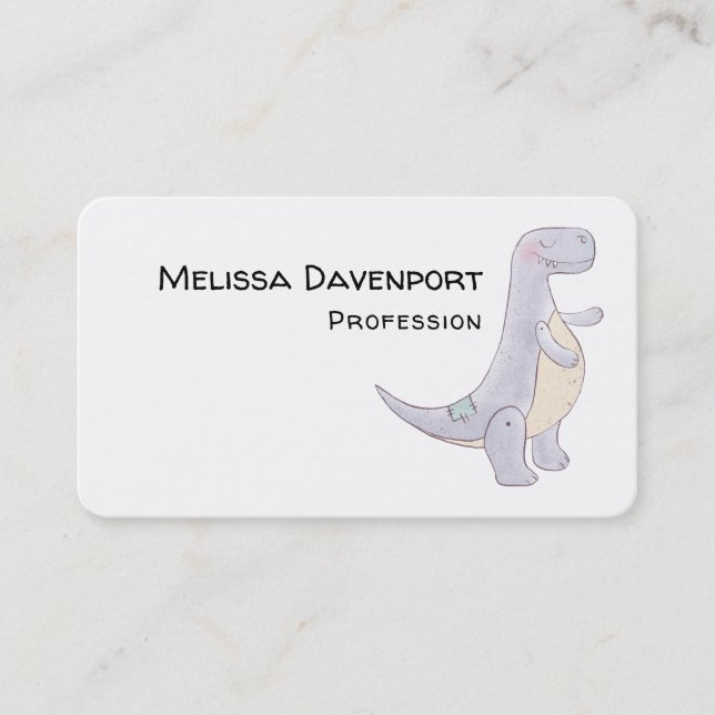 Tarjeta De Visita Cute Gray Tyrannosaurus Rex Dinosaur Toy Business (Anverso)