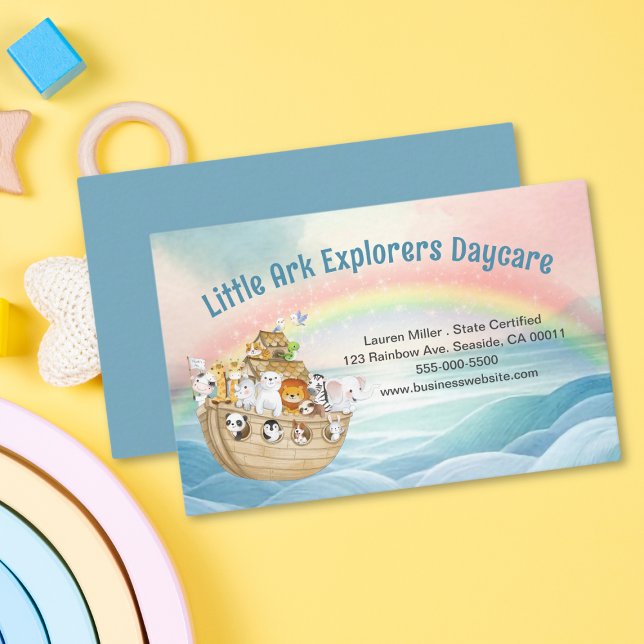 Tarjeta De Visita Cute guardería infantil guardería el arca de Noah (Subido por el creador)