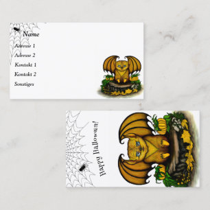 Tarjeta De Visita Cute Halloween Bat