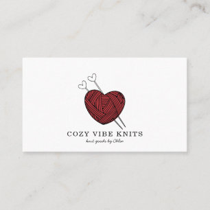 Tarjeta De Visita Cute Heart Shaped Yarn Artículos de Knit hechos a 
