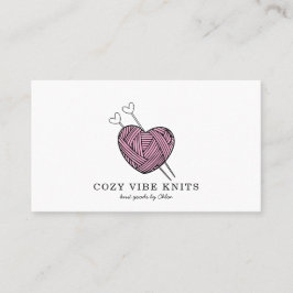Tarjeta De Visita Cute Heart Shaped Yarn Artículos de Knit hechos a 