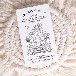 Tarjeta De Visita Cute House One Side Caregiver