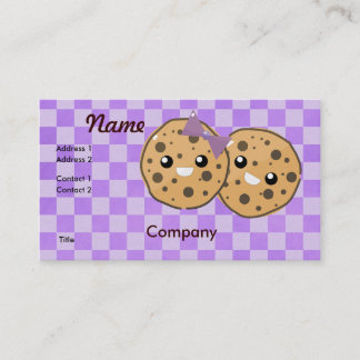 Tarjeta De Visita Cute Kawaii Chocolate Chip Cookie Pareja