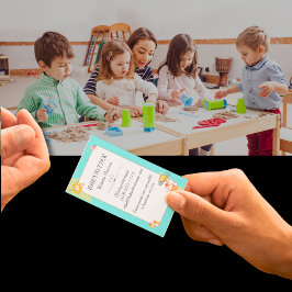 Tarjeta De Visita Cute Kawaii Personalizado Gato Niñera QR