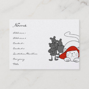 Tarjeta De Visita Cute Kitty Cat Mice Business Cards Red Gorra