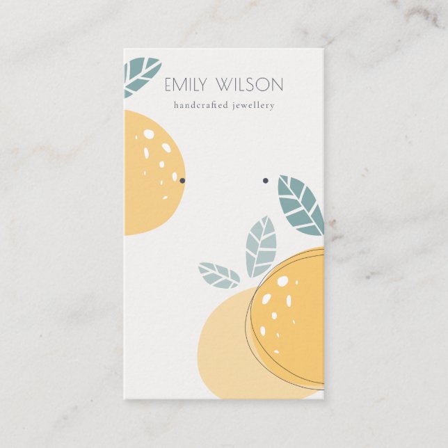 Tarjeta De Visita Cute Lemon Abstract Fruit Bold Earl Display (Anverso)