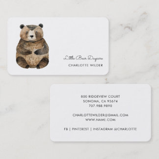 Tarjeta De Visita Cute Little Bear Daycare Business Card