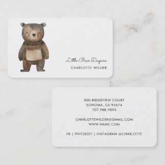 Tarjeta De Visita Cute Little Bear Daycare Business Card