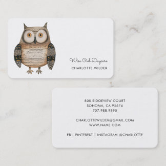Tarjeta De Visita Cute Little Owl Daycare Business Card
