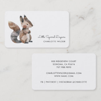 Tarjeta De Visita Cute Little Squirrel Daycare Business Card