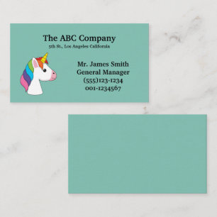 Tarjeta De Visita Cute mágico Unicornio con pelo colorido   Personal