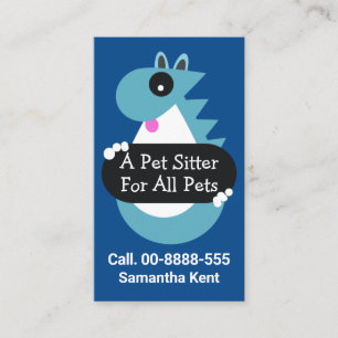 Tarjeta De Visita Cute Mascota Holding Sitter Placard