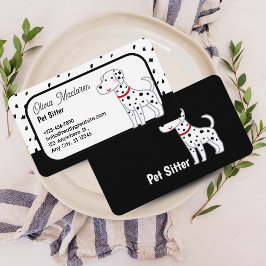 Tarjeta de visita Cute Mascota Sitter - Blanco y n