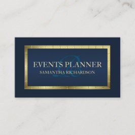 Tarjeta De Visita Cute Masculina Moderna Marina Azul Y Geométrica Or