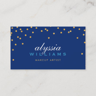 Tarjeta De Visita CUTE mini confetti oro brillante purpurina azul os