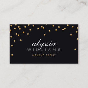 Tarjeta De Visita CUTE mini confetti oro brillante purpurina negrita