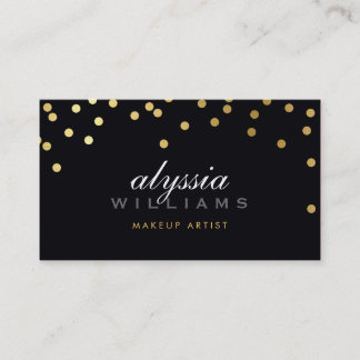 Tarjeta De Visita CUTE mini confetti Relieve metalizado dorado brill