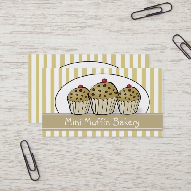 Tarjeta De Visita Cute Mini Muffin Baking Confección (Anverso/Reverso In Situ)