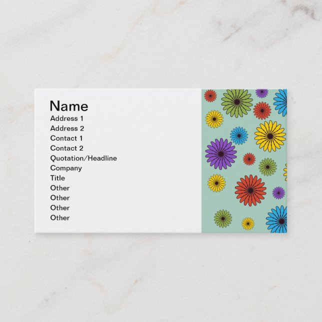 Tarjeta de visita Cute Mint Green Floral (Anverso)