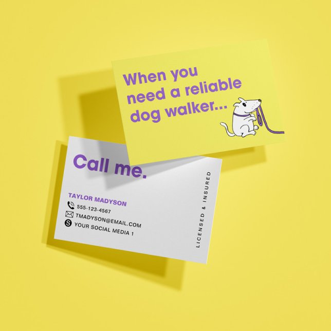 Tarjeta de visita Cute Modern Dog Walker Mascota S (Subido por el creador)