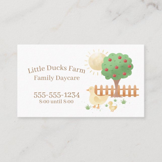 Tarjeta De Visita Cute Mom and Baby Duck Children Professional