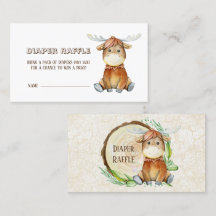 Cute Moose Watercolor Personalizado Animal Diaper 