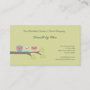Tarjeta De Visita Cute Owls Online Shop Etsy Fashion Business Cards