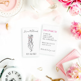 Tarjeta De Visita Cute Pastel Bride Wavy Hairstyle Salón de pelo Flo