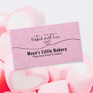 Tarjeta De Visita Cute Pastelito de Kraft Rosa Chef de Repostería