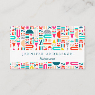 Tarjeta De Visita Cute patrones de formas geométricas coloridas