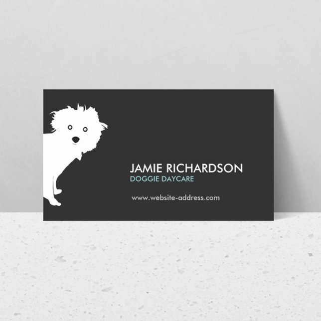 Tarjeta De Visita Cute Peeking Pup (Subido por el creador)