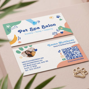 Tarjeta De Visita Cute Peluquero de Mascotas Perro Gato Animal Salón