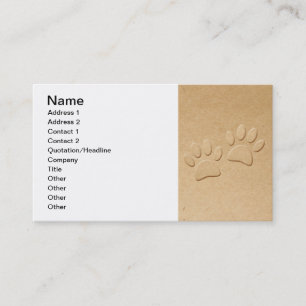 Tarjeta De Visita Cute Perro Paws Para Los Amantes Del Perro