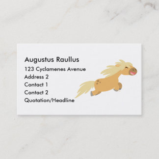 Tarjeta de visita Cute Personalizado Palomino Pony