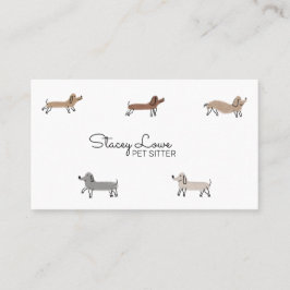 Tarjeta De Visita Cute Personalizado Sausage Dogs Mascota Sitter | D