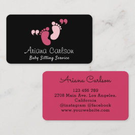 Tarjeta De Visita Cute Pink Baby Sitter Guardería