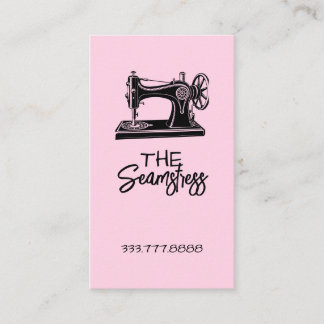 Tarjeta De Visita Cute pink Seamstress business card