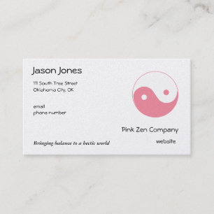 Tarjeta De Visita Cute Pink Yin Yang