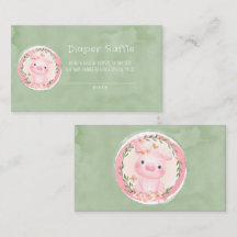 Cute Pino Rosa Verdor Wreath Diaper Raffle