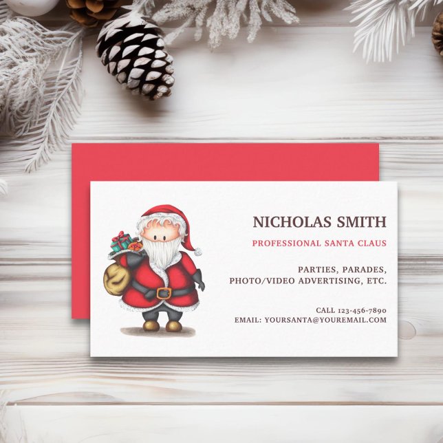 Tarjeta De Visita Cute Profesional Santa Claus (Subido por el creador)