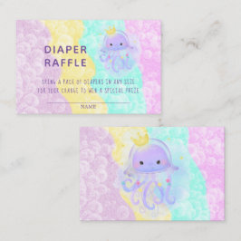 Tarjeta De Visita Cute Purple Princess Jellyfish Diaper Raffle